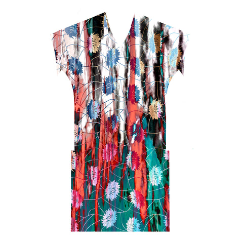 V-Neck Silk Dress